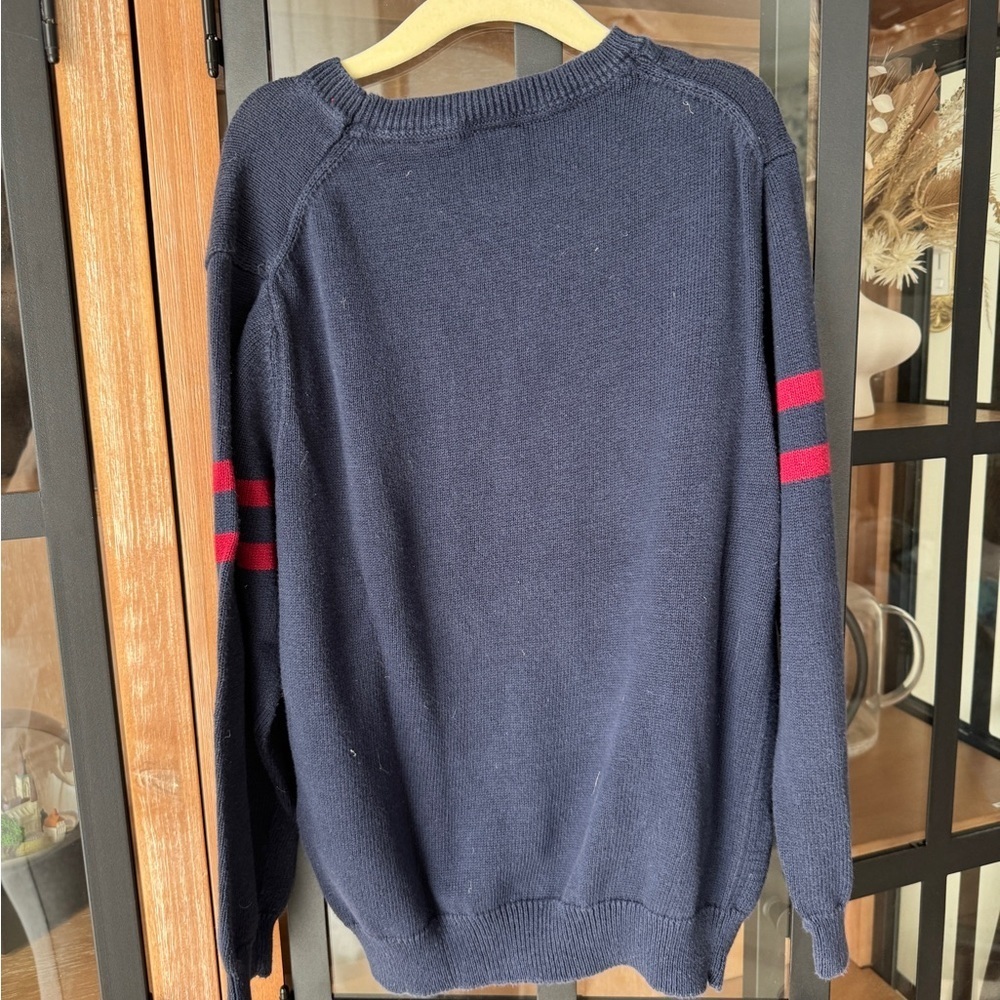 Janie & Jack bulldog sweater knit intarsia navy uga georgia boys crewneck - Picture 4 of 6